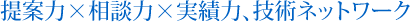 提案力×相談力×実績力、技術ネットワーク